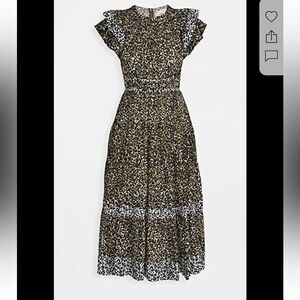 ULLA JOHNSON Iona Pintucked Leopard-print Cotton-voile Midi Dress In Army